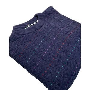 Vintage‎ Coogi Style 3D Textured Knit Sweater Men's XL Blue Grandpacore 90s Dad